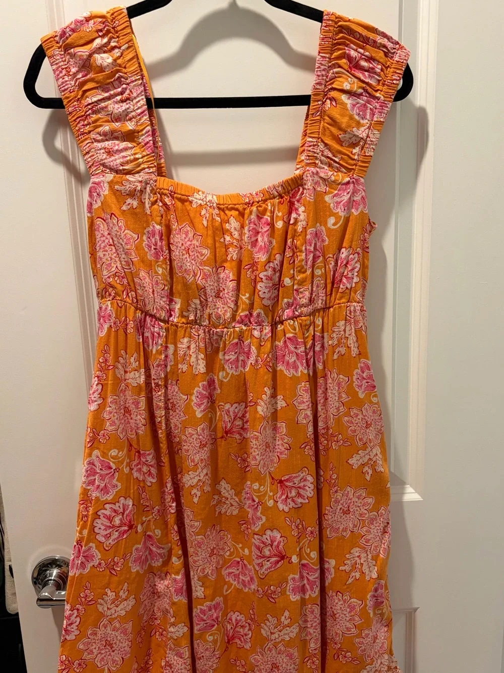 Old Navy Pink Floral Sundress on Mustard